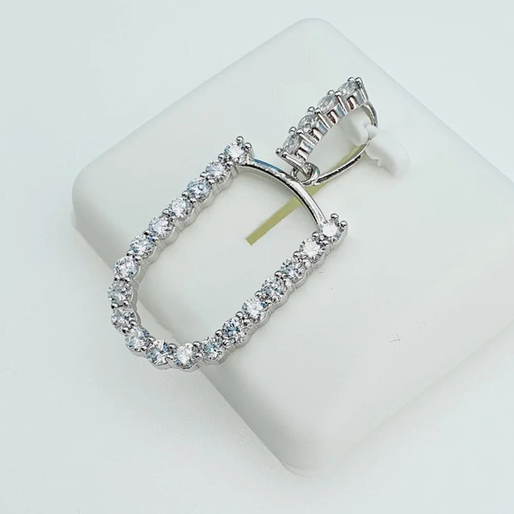 "925 Sterling Silver Cubic Zirconia Initial Pendant, UU1P6A6187 - Picture 9 of 9